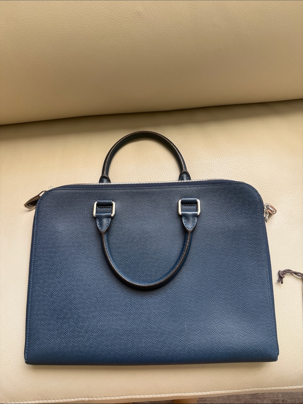 Louis Vuitton Porte Documents Voyage PDV Blue Taiga Leather Briefcase